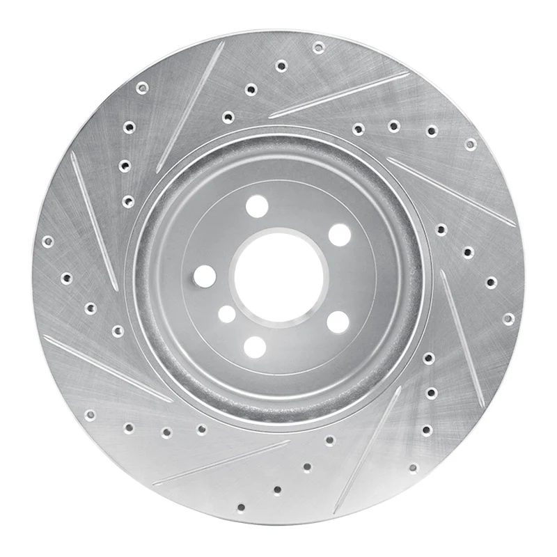 R1 17-25 BMW 430I xDrive Front Right Drilled & Slotted Silver Brake Rotor - Image 4