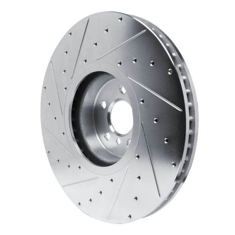 R1 17-25 BMW M850i xDrive Gran Coupe Right Front Drilled & Slotted Silver Brake Rotor - Image 2