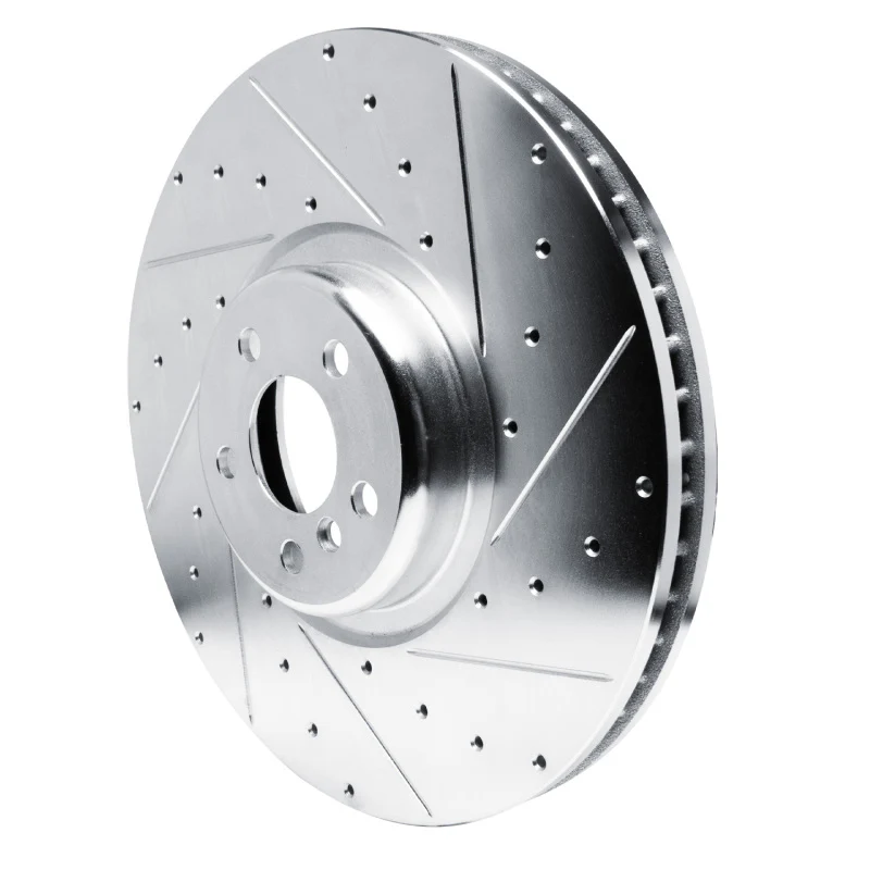 R1 17-25 BMW M850i xDrive Gran Coupe Right Front Drilled & Slotted Silver Brake Rotor - Image 3
