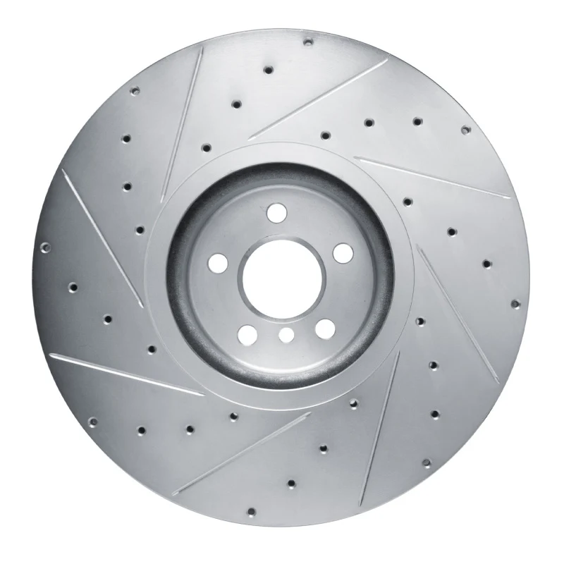 R1 17-25 BMW M850i xDrive Gran Coupe Right Front Drilled & Slotted Silver Brake Rotor - Image 5