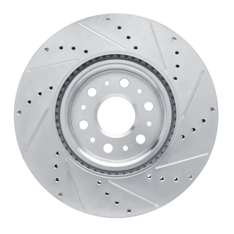 R1 17-25 Buick Enclave Front Left Drilled & Slotted Silver Brake Rotor - Image 2