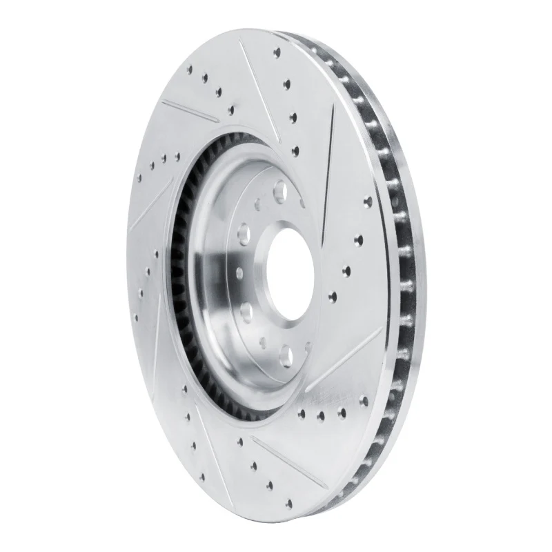 R1 17-25 Buick Enclave Front Left Drilled & Slotted Silver Brake Rotor - Image 4