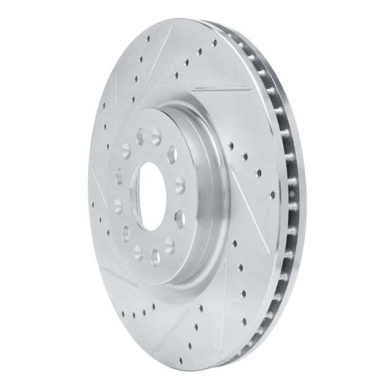 R1 17-25 Buick Enclave Front Left Drilled & Slotted Silver Brake Rotor - Image 5