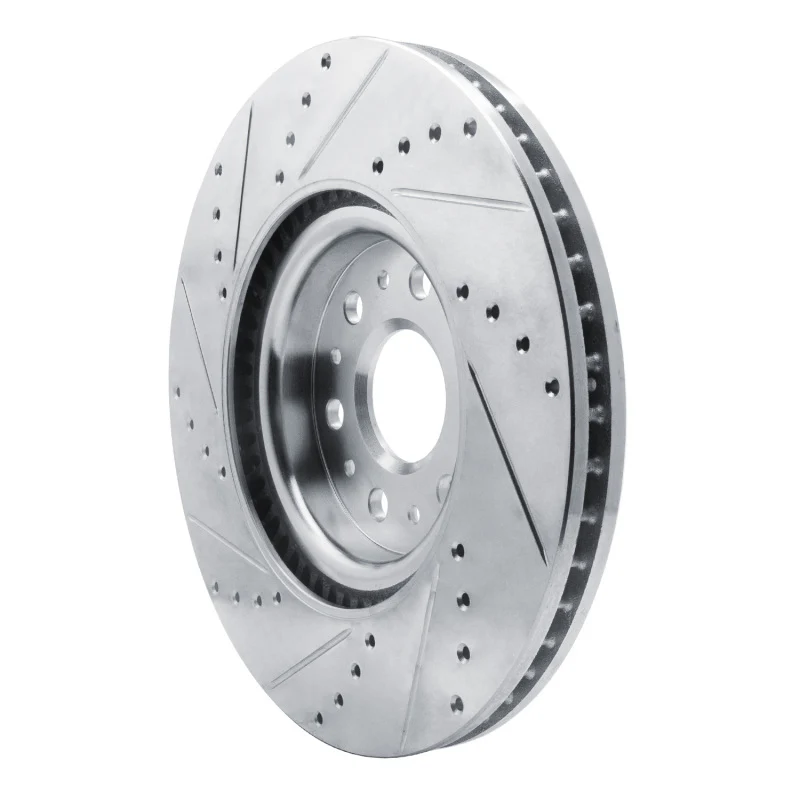 R1 17-25 Buick Enclave Front Right Drilled & Slotted Silver Brake Rotor - Image 2