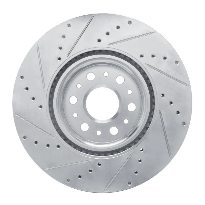 R1 17-25 Buick Enclave Front Right Drilled & Slotted Silver Brake Rotor - Image 4