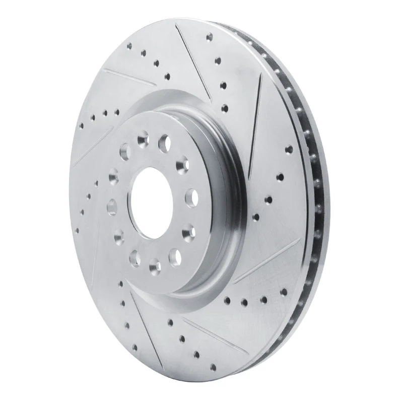 R1 17-25 Buick Enclave Front Right Drilled & Slotted Silver Brake Rotor - Image 5