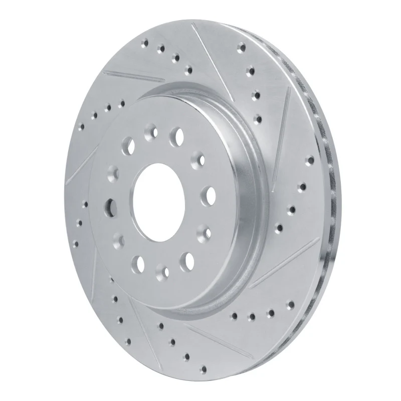 R1 17-25 Buick Enclave Rear Right Drilled & Slotted Silver Brake Rotor - Image 4