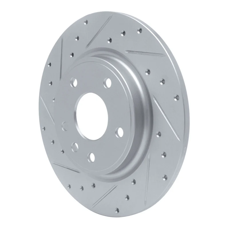 R1 17-25 Chrysler Grand Caravan Rear Left Drilled & Slotted Silver Brake Rotor - Image 3