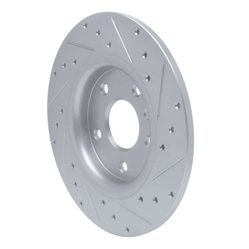 R1 17-25 Chrysler Grand Caravan Rear Left Drilled & Slotted Silver Brake Rotor - Image 4