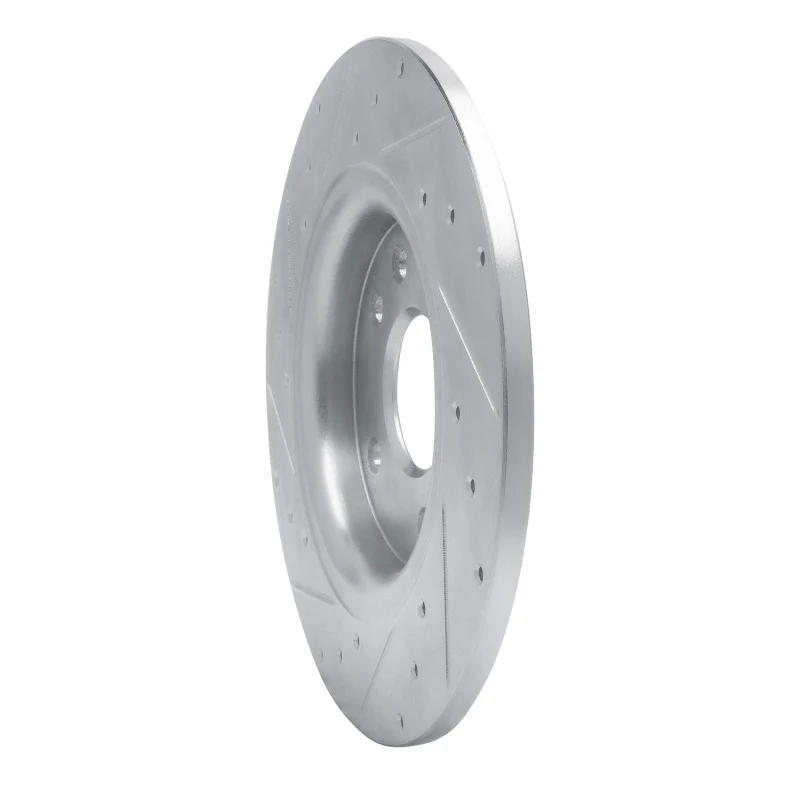 R1 17-25 Chrysler Voyager Rear Right Drilled & Slotted Silver Brake Rotor - Image 3