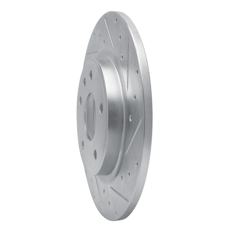 R1 17-25 Chrysler Voyager Rear Right Drilled & Slotted Silver Brake Rotor - Image 4