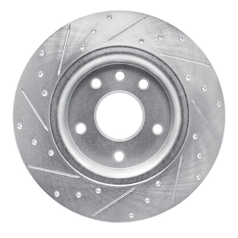 R1 17-25 Chrysler Voyager Rear Right Drilled & Slotted Silver Brake Rotor - Image 5