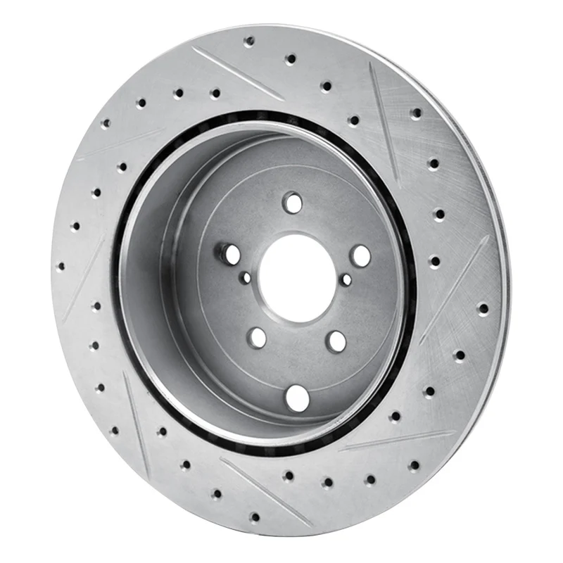 R1 17-25 Subaru BRZ Rear Left Drilled & Slotted Silver Brake Rotor - Image 4