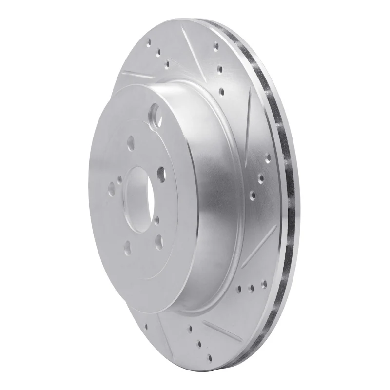 R1 17-25 Subaru BRZ Rear Right Drilled & Slotted Silver Brake Rotor - Image 4