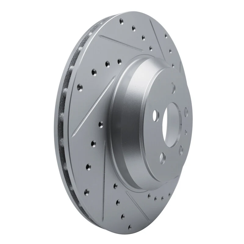 R1 17-25 Tesla Model 3 Front Right Drilled & Slotted Silver Brake Rotor - Image 5