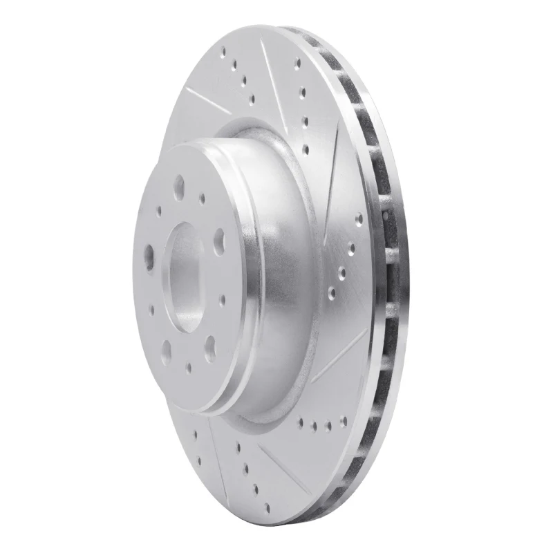R1 17-25 Tesla Model 3 Front Right Drilled & Slotted Silver Brake Rotor - Image 3