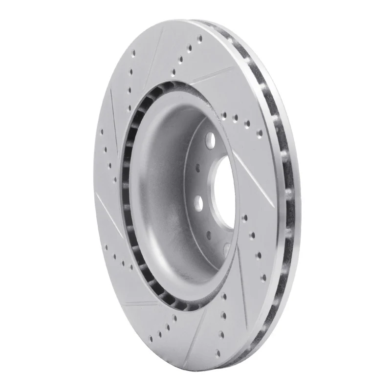 R1 17-25 Tesla Model 3 Front Right Drilled & Slotted Silver Brake Rotor - Image 5