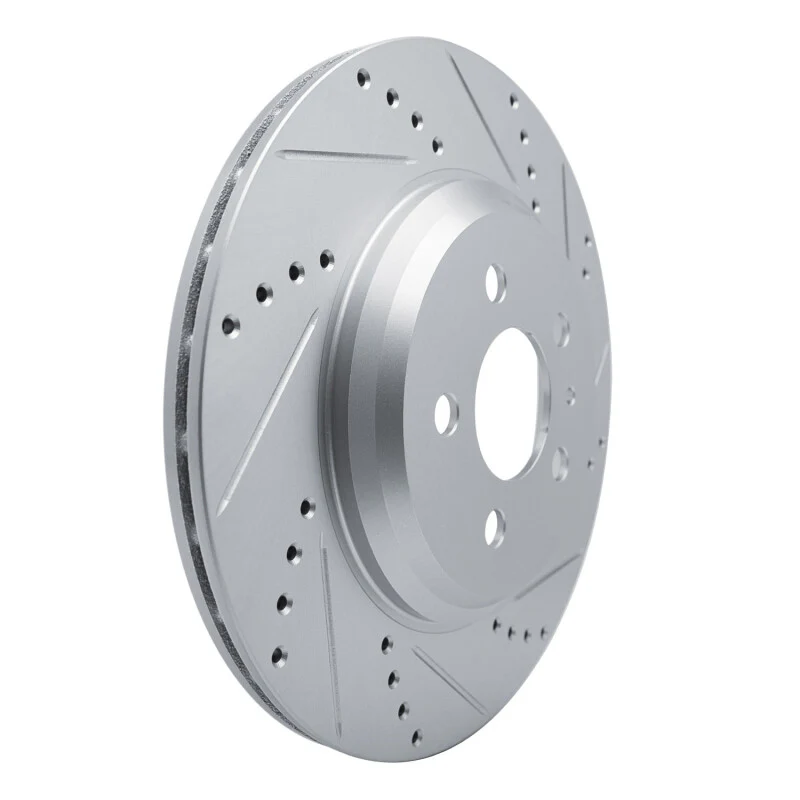 R1 17-25 Tesla Model 3 Rear Right Drilled & Slotted Silver Brake Rotor - Image 5