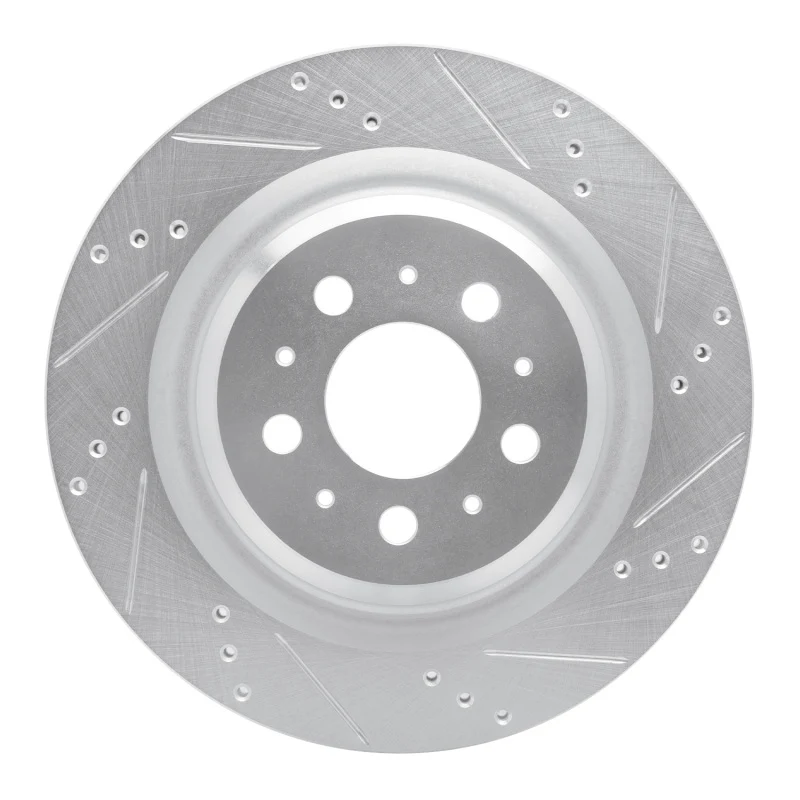 R1 17-25 Tesla Model 3 Rear Right Drilled & Slotted Silver Brake Rotor