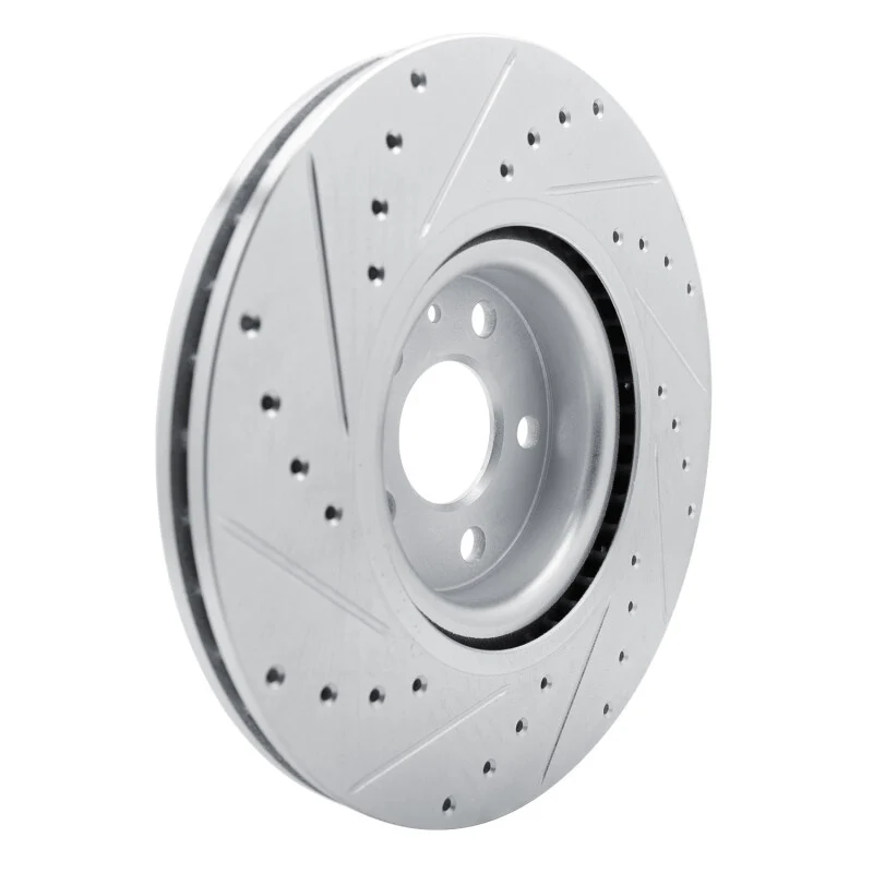 R1 17-25 Volvo S90 Front Right Drilled & Slotted Silver Brake Rotor - Image 2