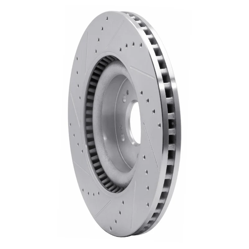 R1 18-20 Genesis G80 Front Right Drilled & Slotted Silver Brake Rotor - Image 5