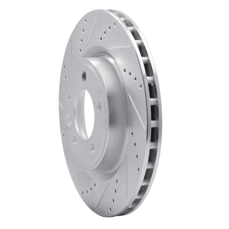 R1 18-20 Land Rover Discovery Rear Left Drilled & Slotted Silver Brake Rotor - Image 2