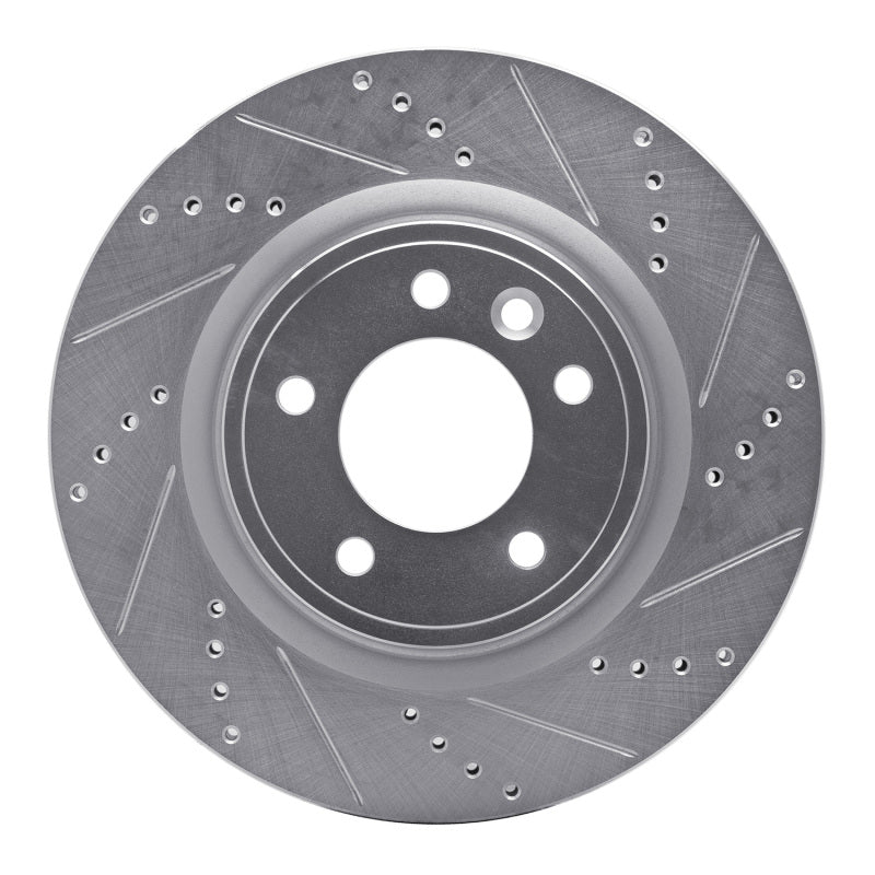 R1 18-20 Land Rover Discovery Rear Right Drilled & Slotted Silver Brake Rotor