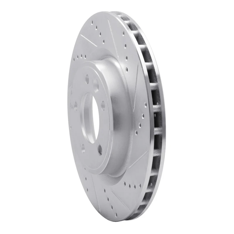 R1 18-20 Land Rover Discovery Rear Right Drilled & Slotted Silver Brake Rotor - Image 4
