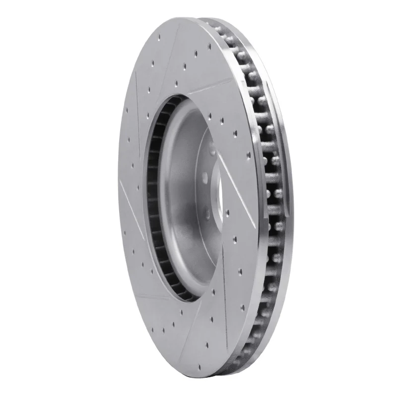 R1 18-20 Land Rover Range Rover Sport Front Right Drilled & Slotted Silver Brake Rotor - Image 3