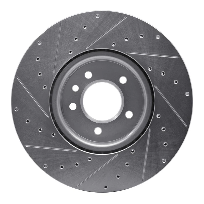 R1 18-20 Land Rover Range Rover Sport Front Right Drilled & Slotted Silver Brake Rotor - Image 4