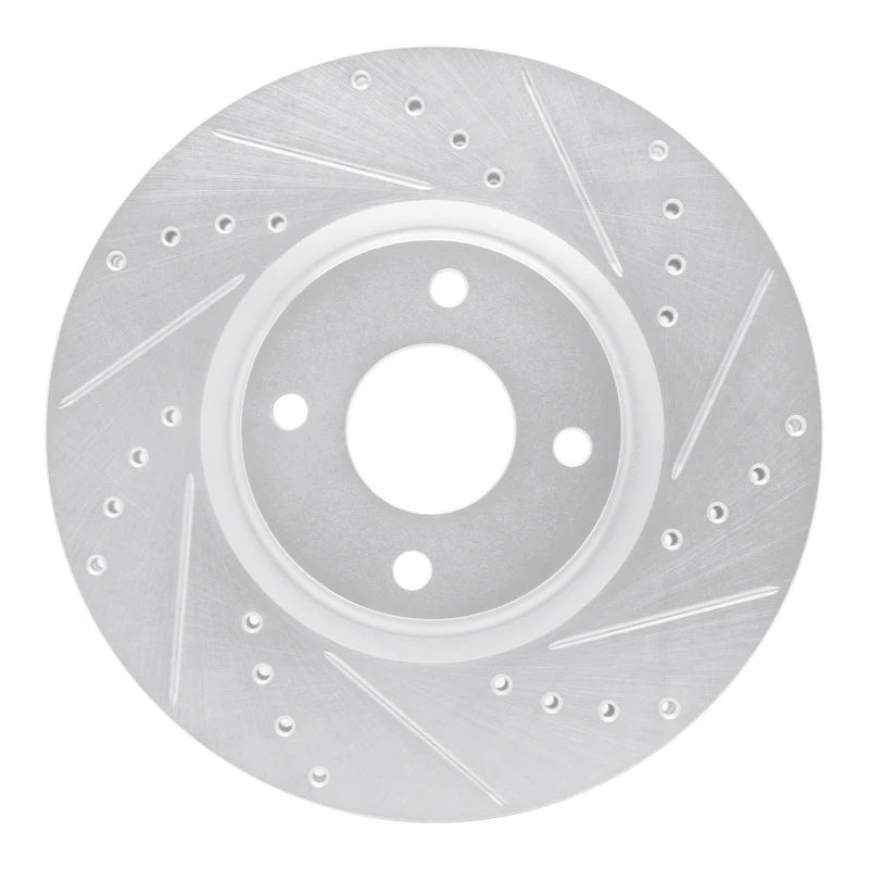 R1 18-22 Ford Ecosport Front Right Drilled & Slotted Silver Brake Rotor