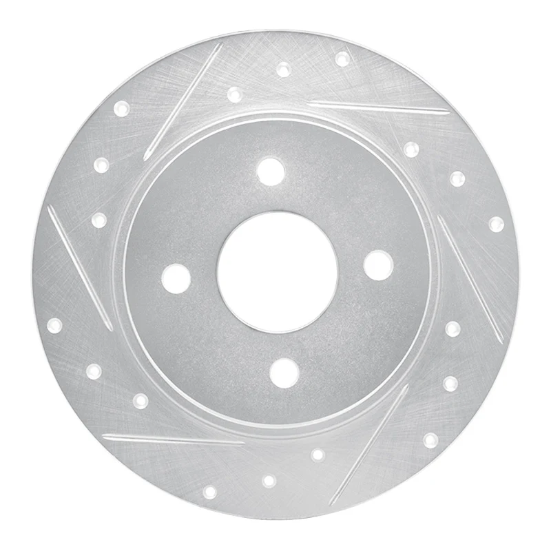 R1 18-22 Ford Ecosport Rear Left Drilled & Slotted Silver Brake Rotor