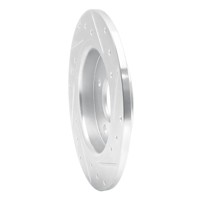 R1 18-22 Ford Ecosport Rear Left Drilled & Slotted Silver Brake Rotor - Image 2