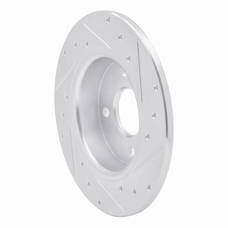 R1 18-22 Ford Ecosport Rear Left Drilled & Slotted Silver Brake Rotor - Image 3