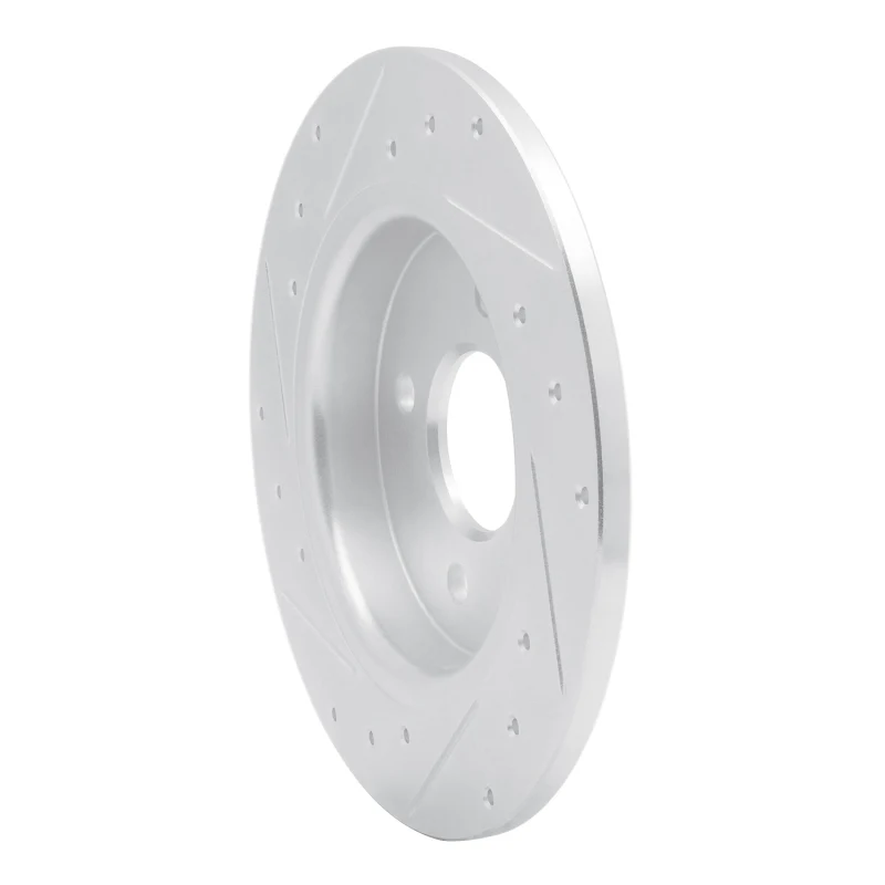 R1 18-22 Ford Ecosport Rear Right Drilled & Slotted Silver Brake Rotor - Image 3