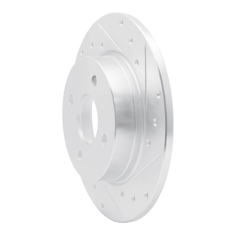 R1 18-22 Ford Ecosport Rear Right Drilled & Slotted Silver Brake Rotor - Image 2