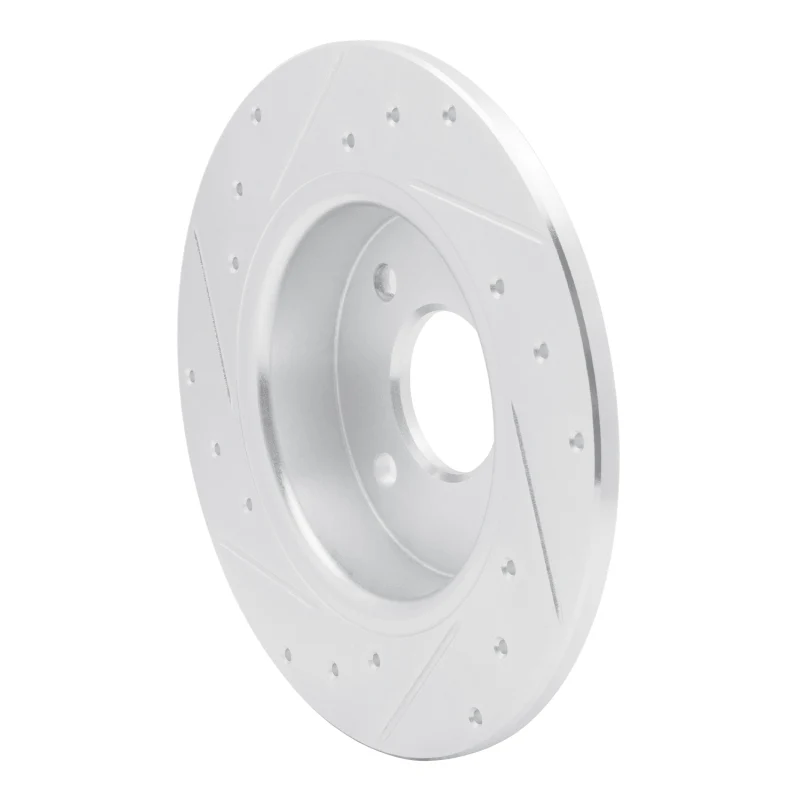 R1 18-22 Ford Ecosport Rear Right Drilled & Slotted Silver Brake Rotor - Image 3