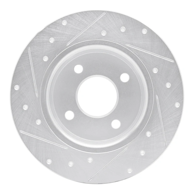 R1 18-22 Ford Ecosport Rear Right Drilled & Slotted Silver Brake Rotor - Image 5