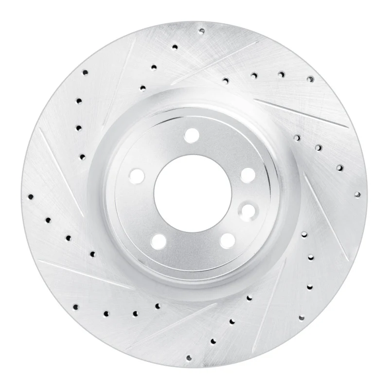R1 18-24 Land Rover Range Rover Front Left Drilled & Slotted Silver Brake Rotor