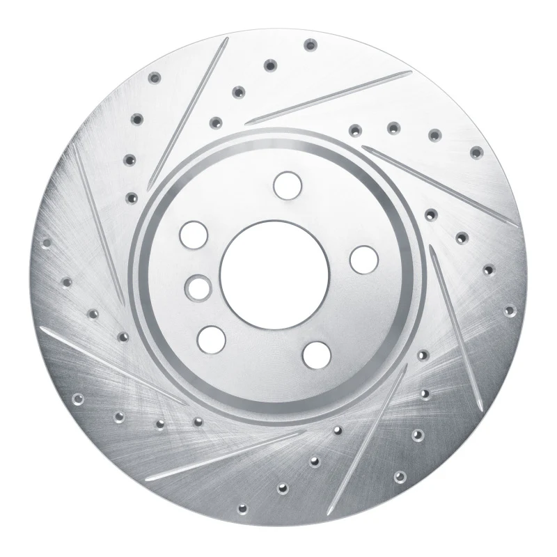 R1 18-25 BMW Z4 Front Left Drilled & Slotted Silver Brake Rotor