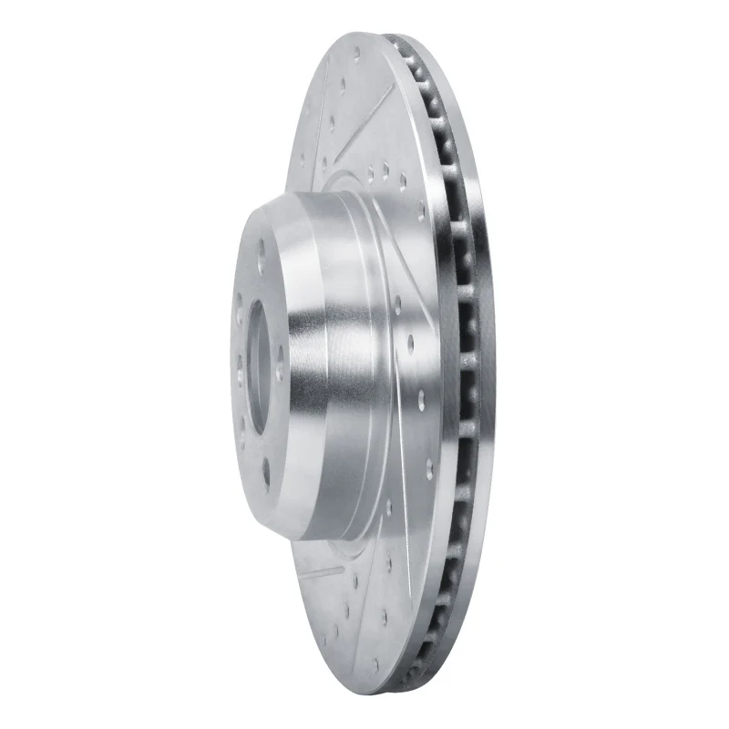 R1 18-25 BMW Z4 Front Left Drilled & Slotted Silver Brake Rotor - Image 2