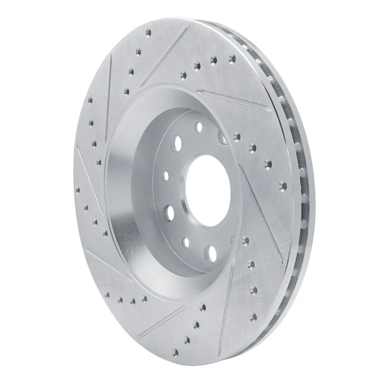 R1 18-25 Jeep Gladiator Front Right Drilled & Slotted Silver Brake Rotor - Image 3