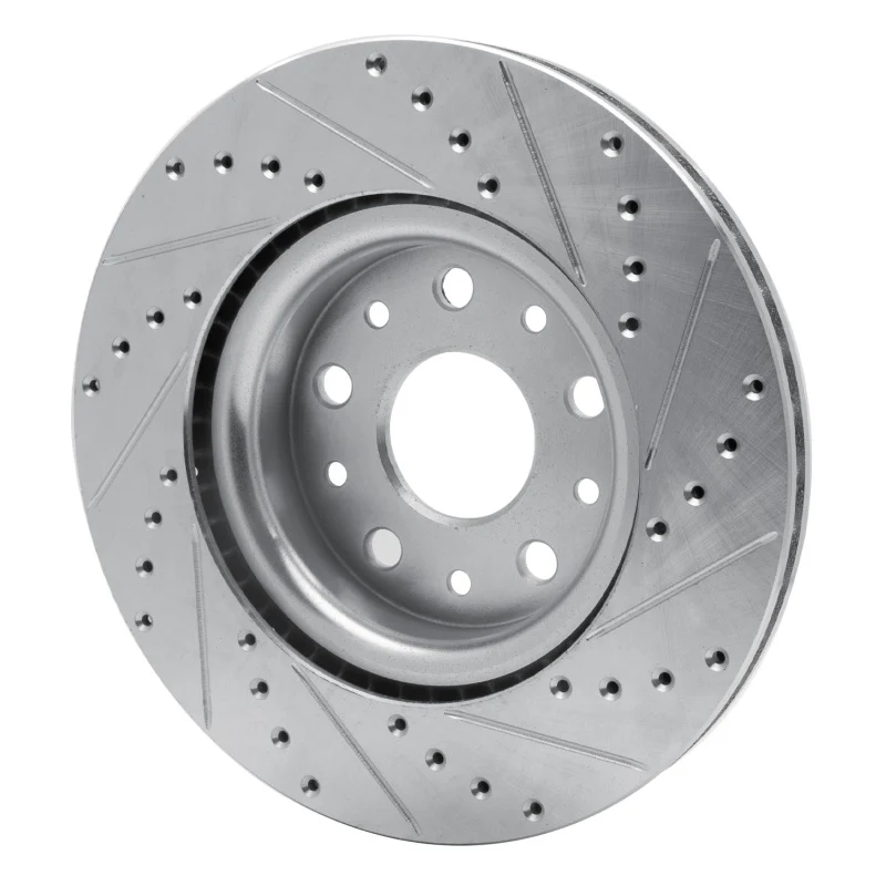 R1 18-25 Jeep Wrangler Front Left Drilled & Slotted Silver Brake Rotor - Image 2