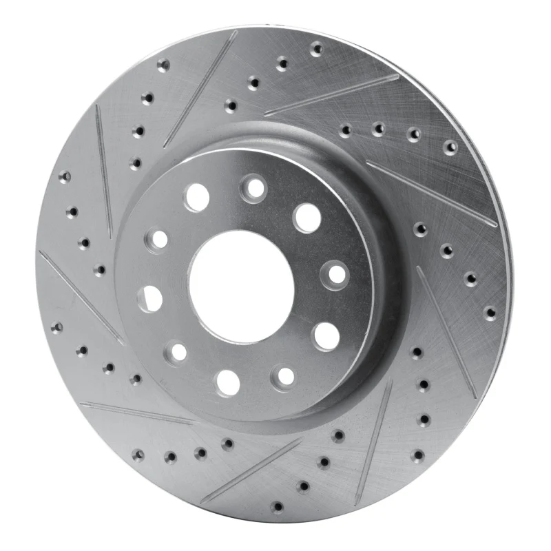 R1 18-25 Jeep Wrangler Front Left Drilled & Slotted Silver Brake Rotor - Image 3