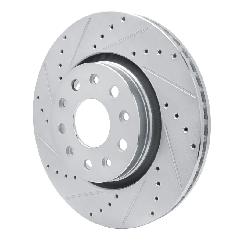 R1 18-25 Jeep Wrangler Front Left Drilled & Slotted Silver Brake Rotor - Image 5