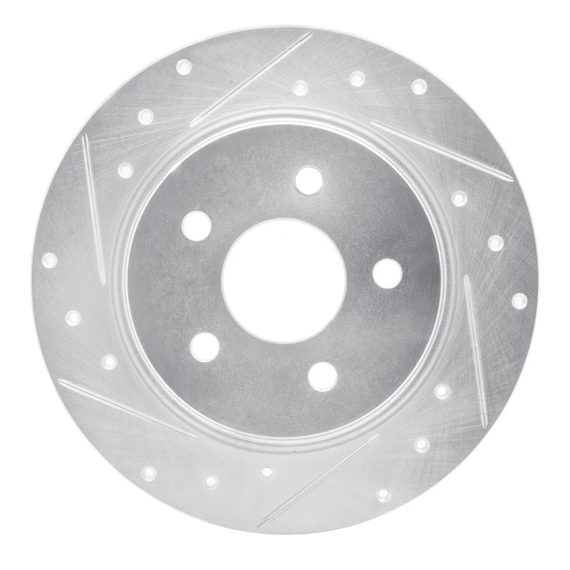 R1 18-25 Jeep Wrangler Rear Right Drilled & Slotted Silver Brake Rotor