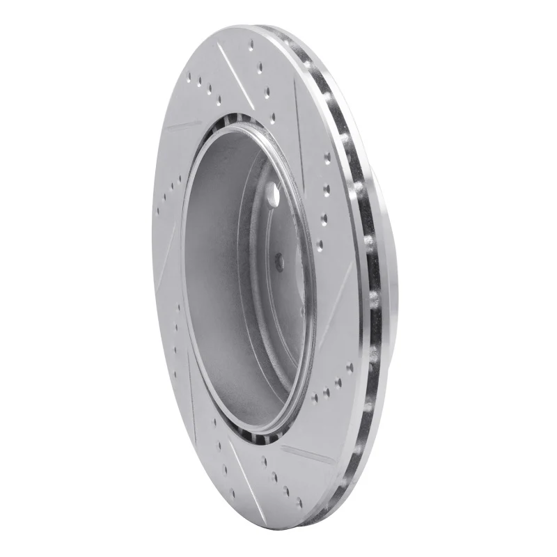 R1 18-25 Subaru WRX STI Rear Left Drilled & Slotted Silver Brake Rotor - Image 5