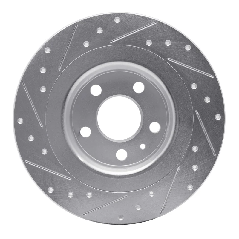 R1 18-25 Volvo S60 Rear Right Drilled & Slotted Silver Brake Rotor - Image 2