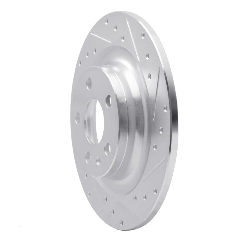 R1 18-25 Volvo S60 Rear Right Drilled & Slotted Silver Brake Rotor - Image 3