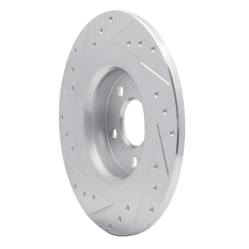 R1 18-25 Volvo S60 Rear Right Drilled & Slotted Silver Brake Rotor - Image 4